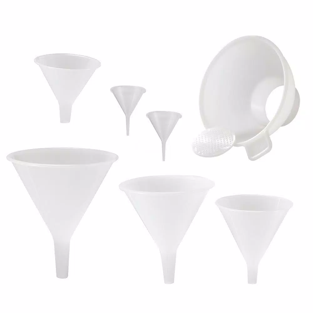 Hutzler 7-Piece Multi-Purpose Plastic Funnel Set with Canning Funnel and Mini Funnels
