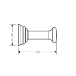 Hansgrohe Axor Montreux Single Robe Hook, Brushed Nickel, Solid Metal thumbnail 2