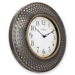 La Crosse Technology 16 in. Antiqued Brown Lattice Round Analog Wall Clock with Quartz Movement thumbnail 3