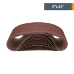 POWERTEC 120 Grit Aluminum Oxide Sanding Belts, 4 in. x 24 in. (10-Pack) thumbnail 2