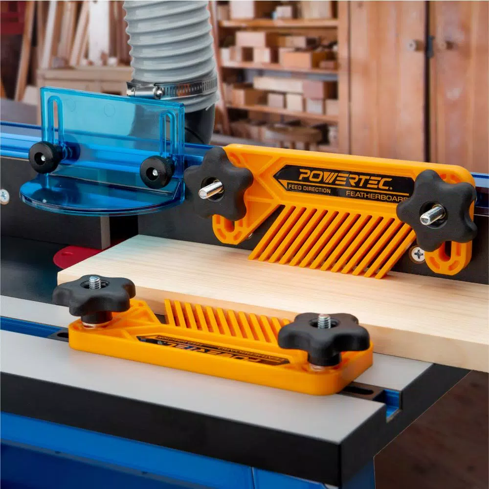POWERTEC Table Saw Fence Featherboard Set, 2-Pack, Orange