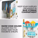 Nostalgia Vintage Collection Snow Cone Cart, 48 in. Tall Blue and White Ice Shaver thumbnail 4