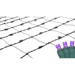 Northlight 4 ft. x 6 ft. Purple LED Net Style Christmas Lights with Green Wire, 150 Bulbs thumbnail 1