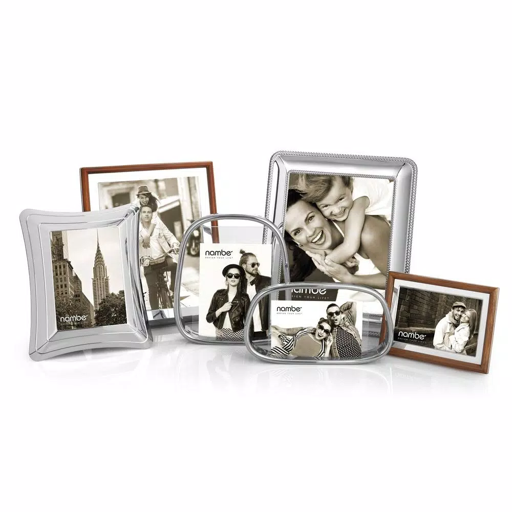 Nambe Bella Metal Picture Frame, 8 x 10 Silver-Plated Modern Tabletop Photo Frame