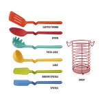 Fiesta 7-Piece Silicone Utensil Set with Stainless Steel Wire Caddy thumbnail 3
