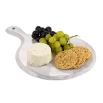 Over and Back Marble Grey Porcelain Round Serving Board thumbnail 3