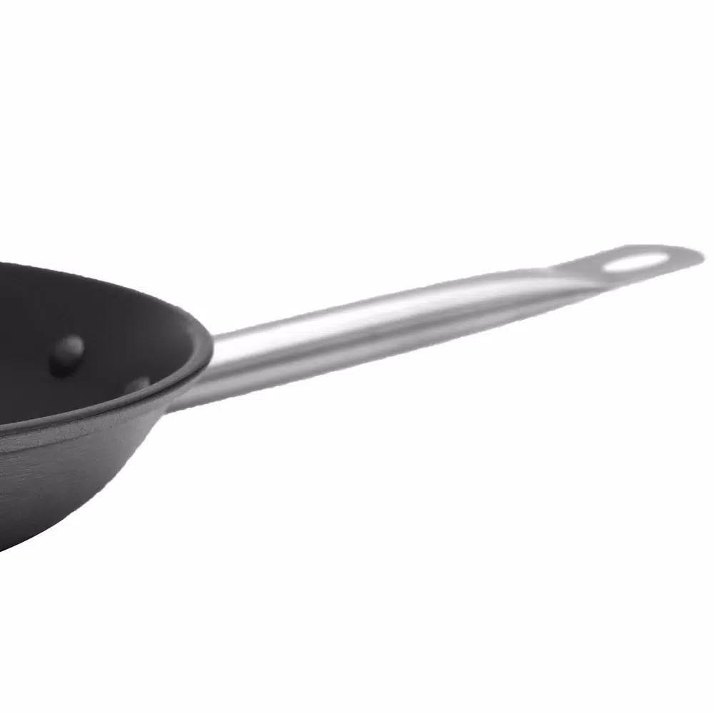 IMUSA 11 in. Light Cast Iron Frying Pan with Stainless Steel Handle, Preseasoned Black