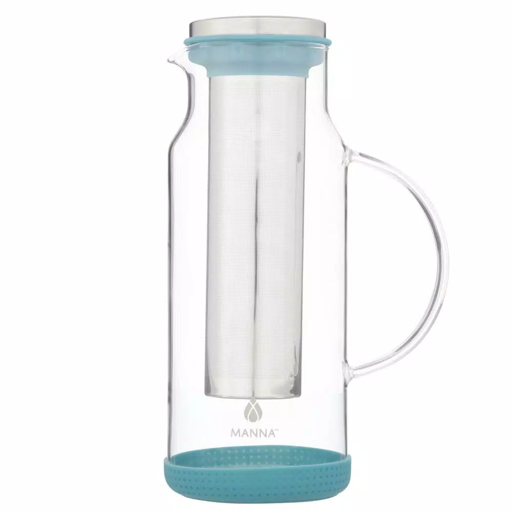 Manna 5-Cup Cold Brew Coffee Pitcher, 47 fl. oz. Onyx Black with Stainless Steel Mesh Filter