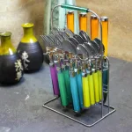 Gibson Home Pastel Extravaganza 20-Piece Stainless Steel Flatware Set with Hanging Rack, Service for 4 thumbnail 3