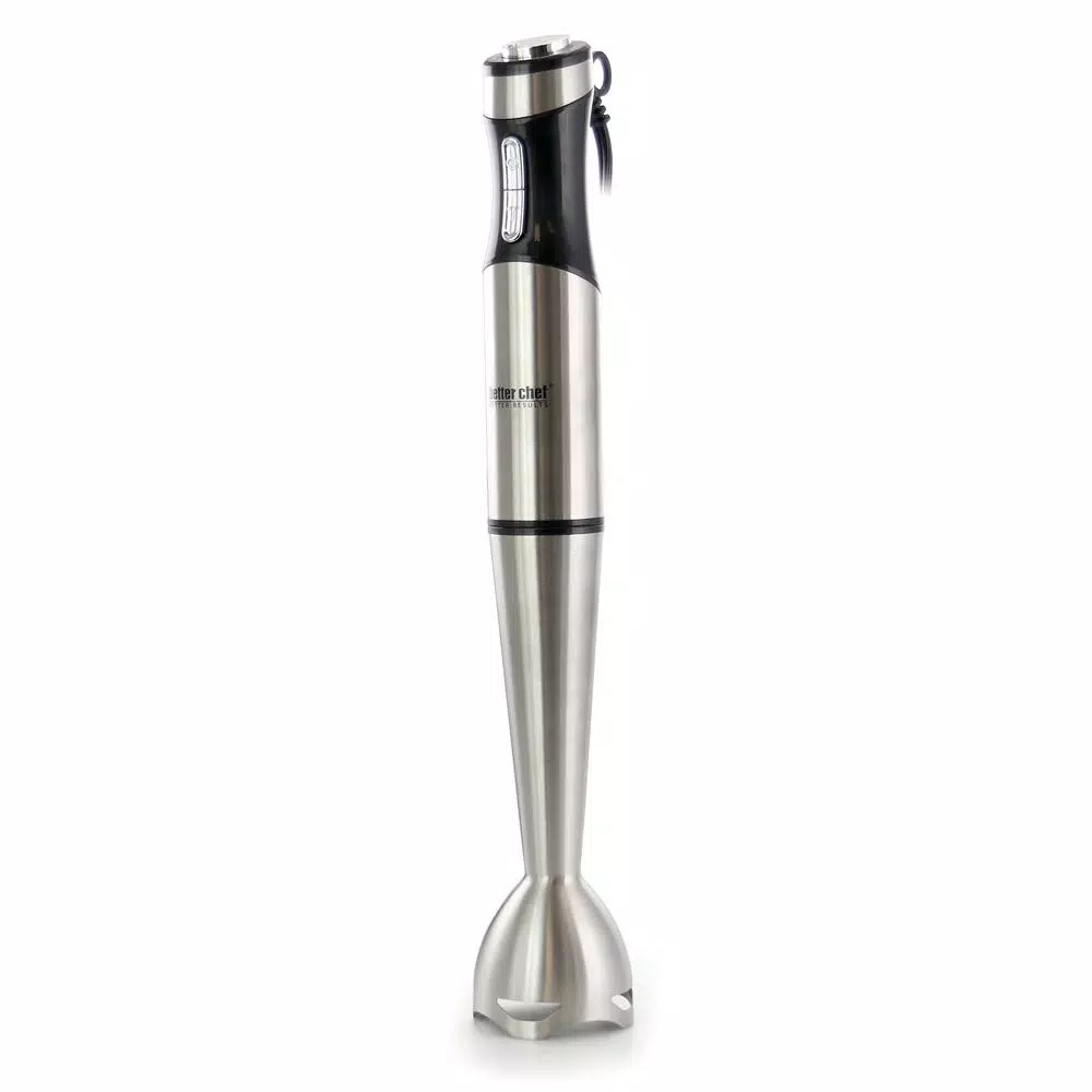 Better Chef 260W Variable Speed Immersion Blender with Turbo Boost, Silver