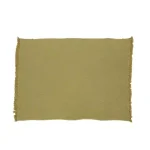 Noble House Brindle Olive Green Cotton Throw Blanket with Geometric Pattern and Fringes thumbnail 1