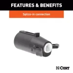CURT 7-Way RV Blade Connector Plug, Trailer Side, Black Plastic thumbnail 2