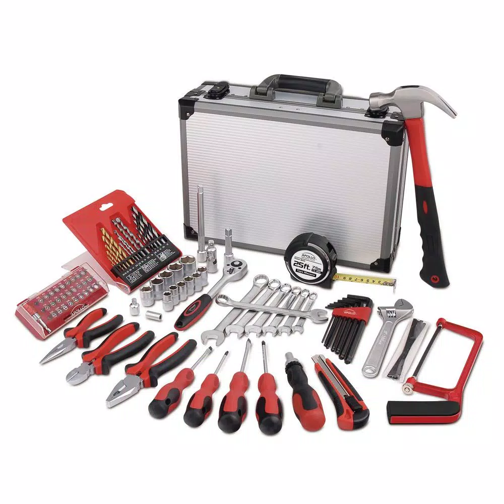 Apollo Tools 96-Piece Deluxe General Tool Kit with Aluminum Carrying Case