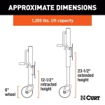 CURT Marine Trailer Jack with 6" Wheel, 1,200 lbs. Capacity, 10" Travel thumbnail 3