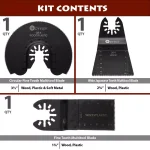ODYSSEY 3-Piece Oscillating Multi-Tool Blade Combo Set for Wood, Plastic, and Soft Metal thumbnail 2