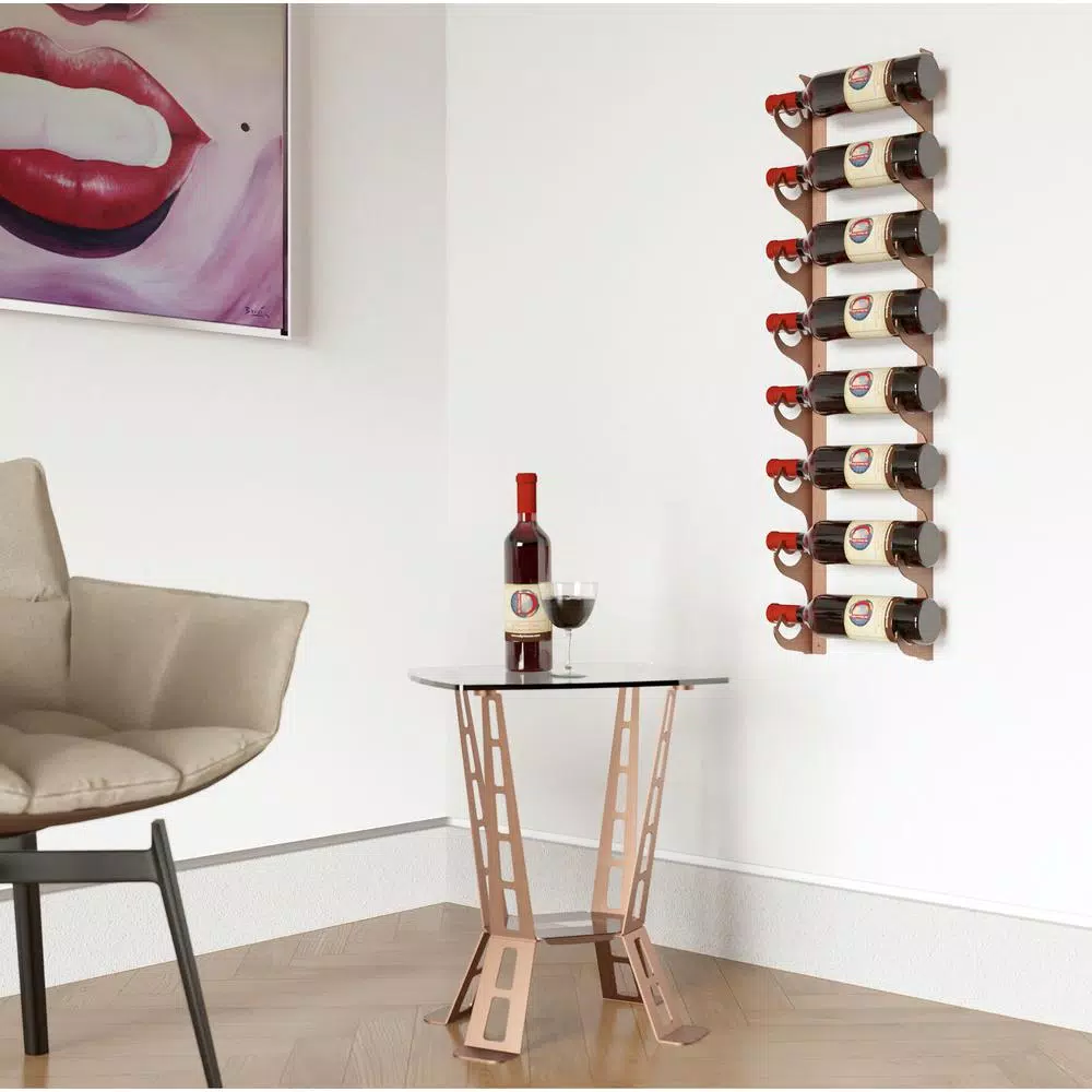 DI PRIMA USA Eagle Edition 8-Bottle Wall Mounted Wine Rack, Solid Steel, Made in Italy