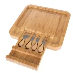 Classic Cuisine 4-Piece Bamboo Cheese Serving Tray Set with Stainless Steel Cutlery thumbnail 1