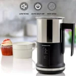 Ovente FR1208 3-in-1 Electric Milk Frother & Heater, Black Stainless Steel, 8.1 oz thumbnail 6