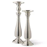 Unbranded Silver Wedding Candle Holder Set of 2 - Polished Chrome Steel Pillar Candlesticks thumbnail 2