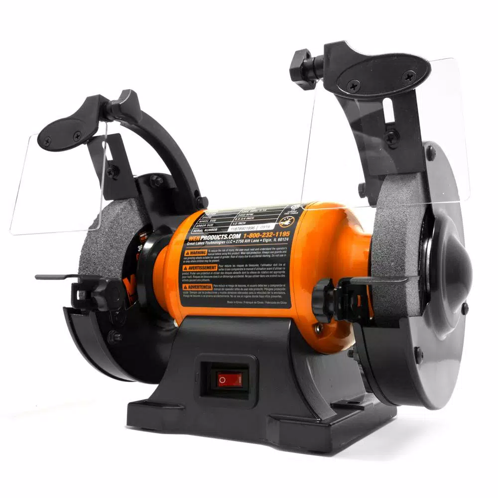 WEN 6 in. Bench Grinder, 2.1 Amp, 3450 RPM with Dual Grinding Wheels
