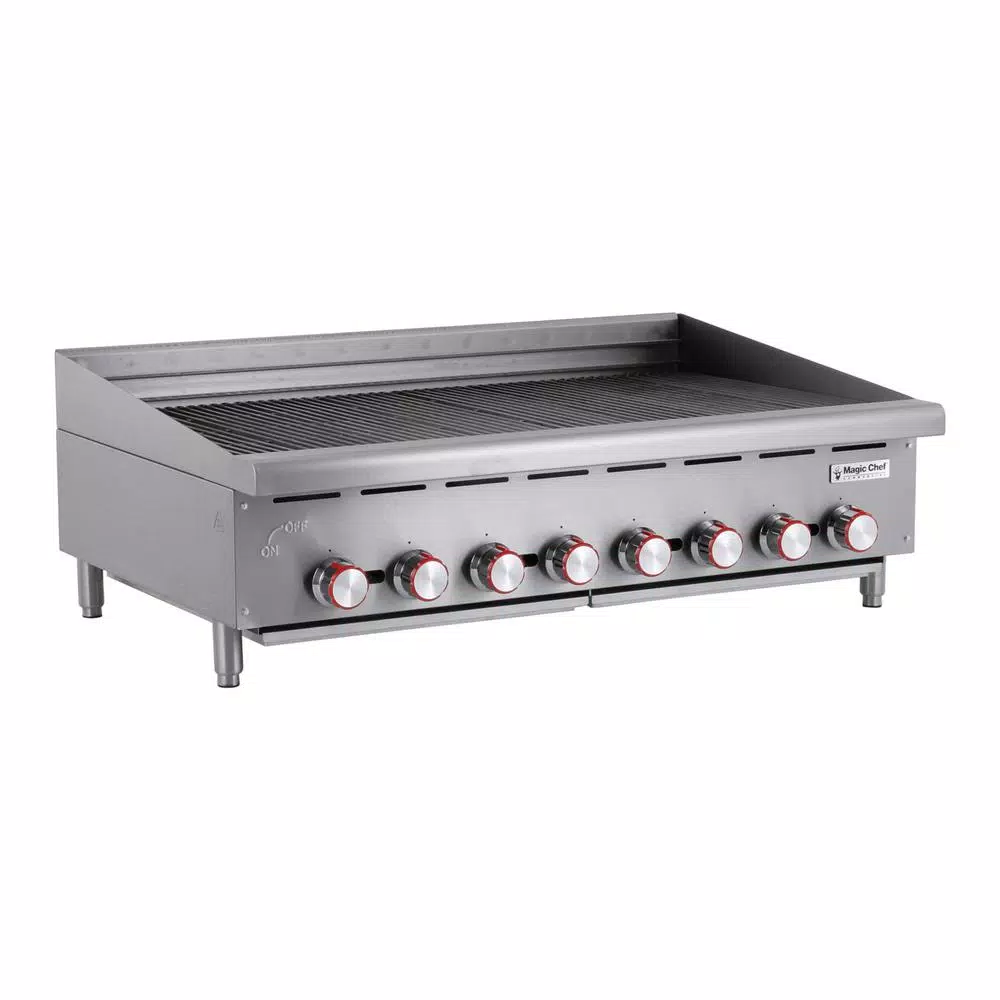 Magic Chef 48 in. Commercial Countertop Radiant Char Broiler, Stainless Steel