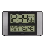 La Crosse Technology 11 in. Atomic Digital Wall Clock with Temperature, Humidity & Calendar - Aluminum Finish thumbnail 1