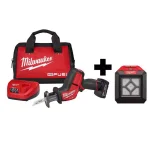 Milwaukee M12 FUEL 12V Brushless Cordless HACKZALL Reciprocating Saw Kit with Free M12 LED Flood Light thumbnail 1