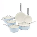GreenPan Padova 10-Piece Ceramic Nonstick Cookware Set, Light Blue thumbnail 1