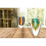 Badash Crystal 6 in. Rainbow Murano Style Art Glass Bud Vase, Multi-Colored thumbnail 5
