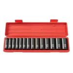 TEKTON 1/2 in. Drive 11-32 mm 12-Point Deep Metric Impact Socket Set, 14-Piece thumbnail 1