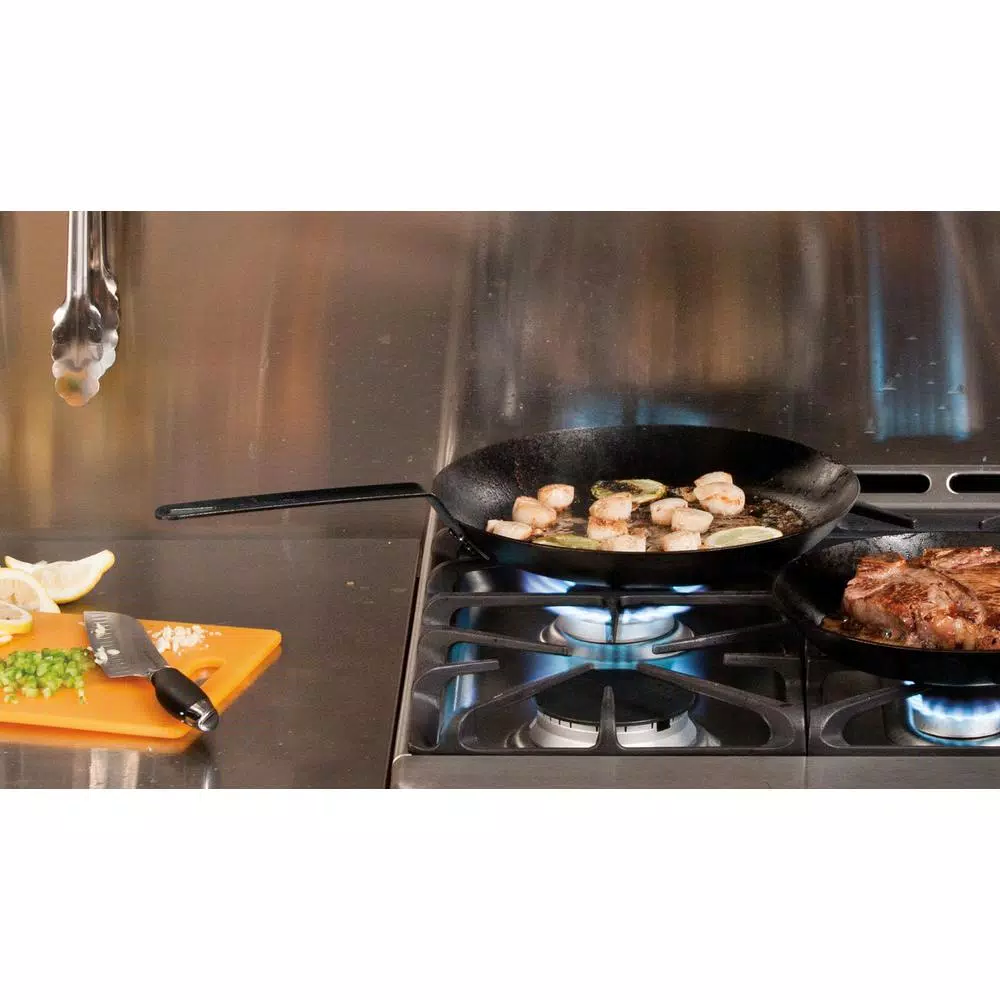 Lodge 12 in. Carbon Steel Skillet, Seasoned Black Heavy Duty Pan