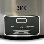 Zing 6 Qt. Oval Dark Stainless Steel Programmable Slow Cooker with Glass Lid thumbnail 3