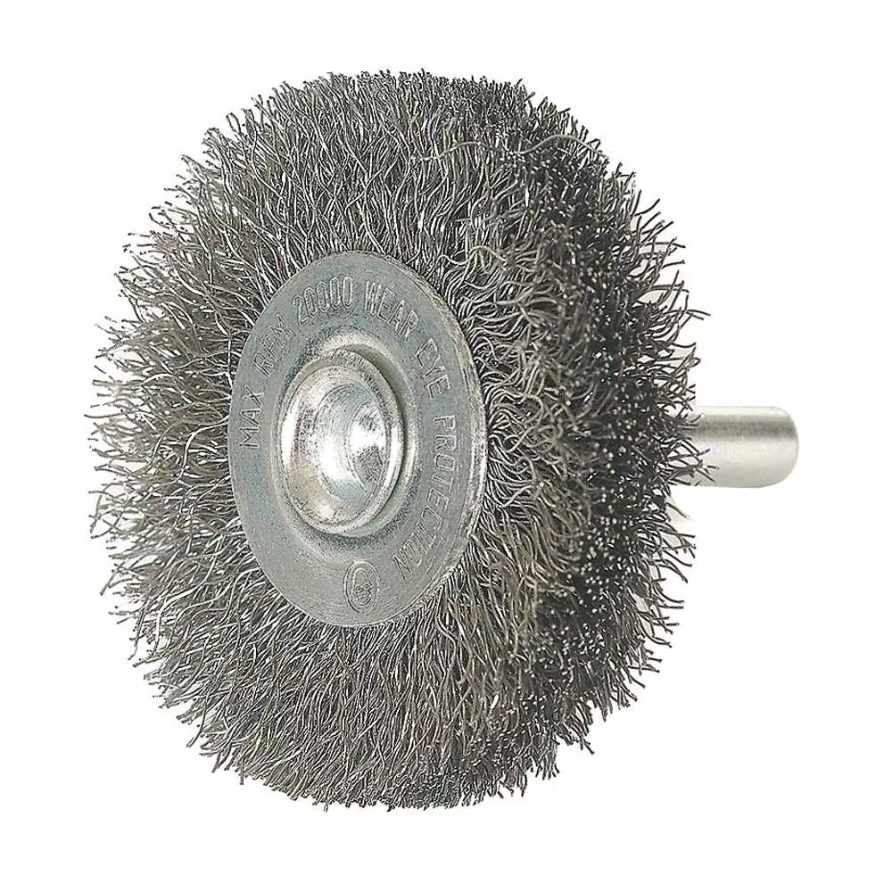 Robtech 3 in. Crimped Steel Wire Wheel Brush with 1/4 in. Shank