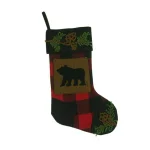 Glitzhome Plaid Bear Rug Hooked Christmas Stockings, 2-Pack thumbnail 4