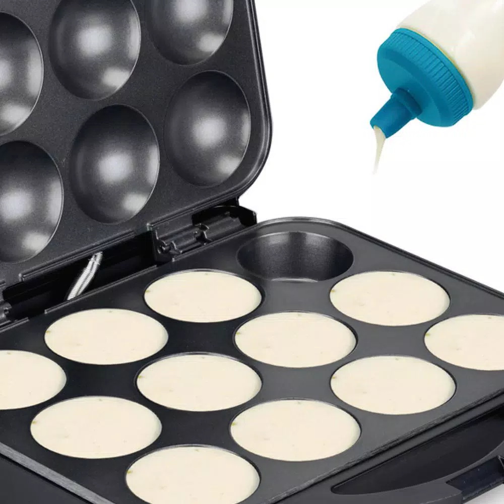 HOLSTEIN HOUSEWARES Holstein 12-Piece Cupcake Maker, 1200W Non-Stick Electric Dessert Specialty Appliance, Black