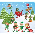 My Door Decor 7 ft. x 8 ft. Merry Penguins Christmas Garage Door Banner Mural thumbnail 1