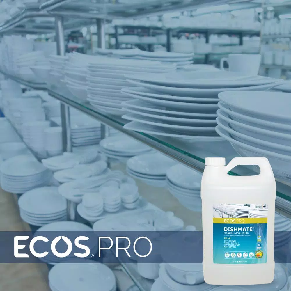 ECOS Pro Dishmate Manual Dishwashing Liquid, Pear Scent, 128 oz.