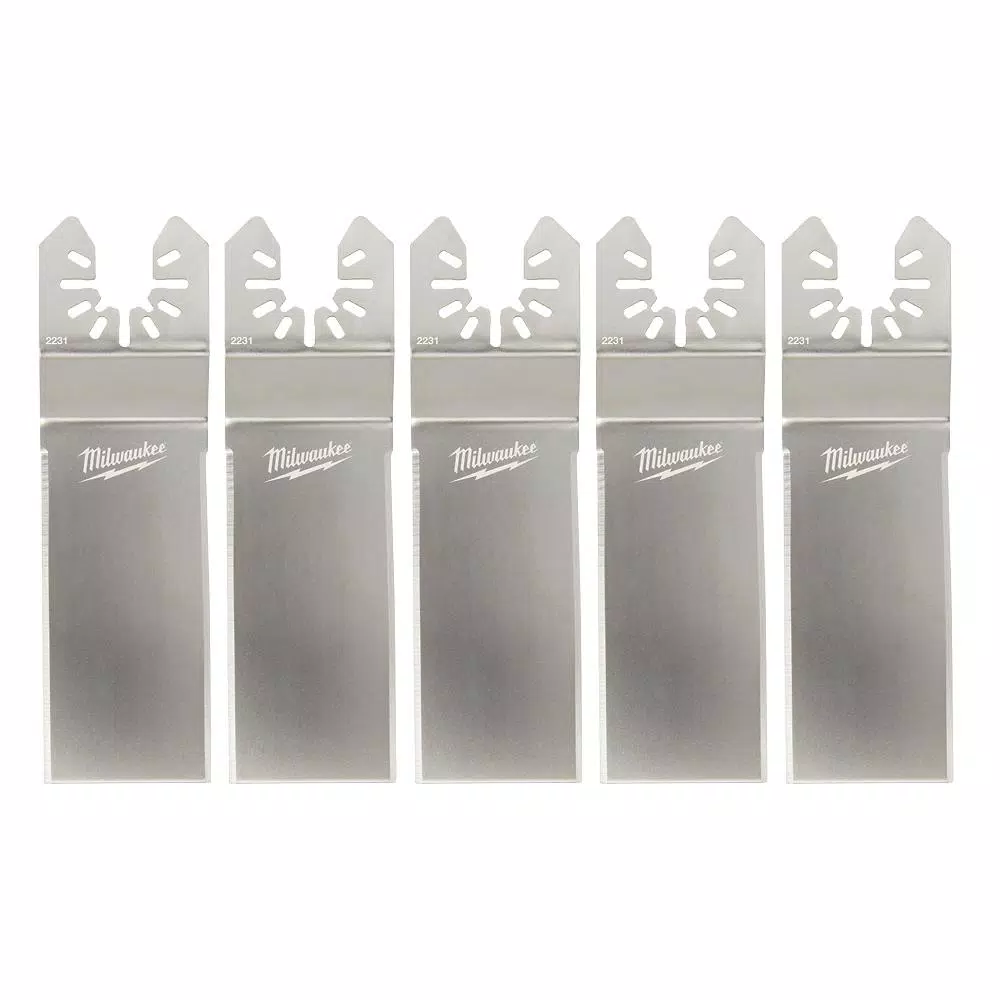 Milwaukee OPEN-LOK Wide Stainless Steel Sealant Cutting Oscillating Multi-Tool Blade, 5-Piece