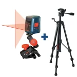 Bosch GLL 2 Self-Leveling Cross Line Laser Level with Compact Tripod and Clamping Mount, 30 ft. Range thumbnail 1