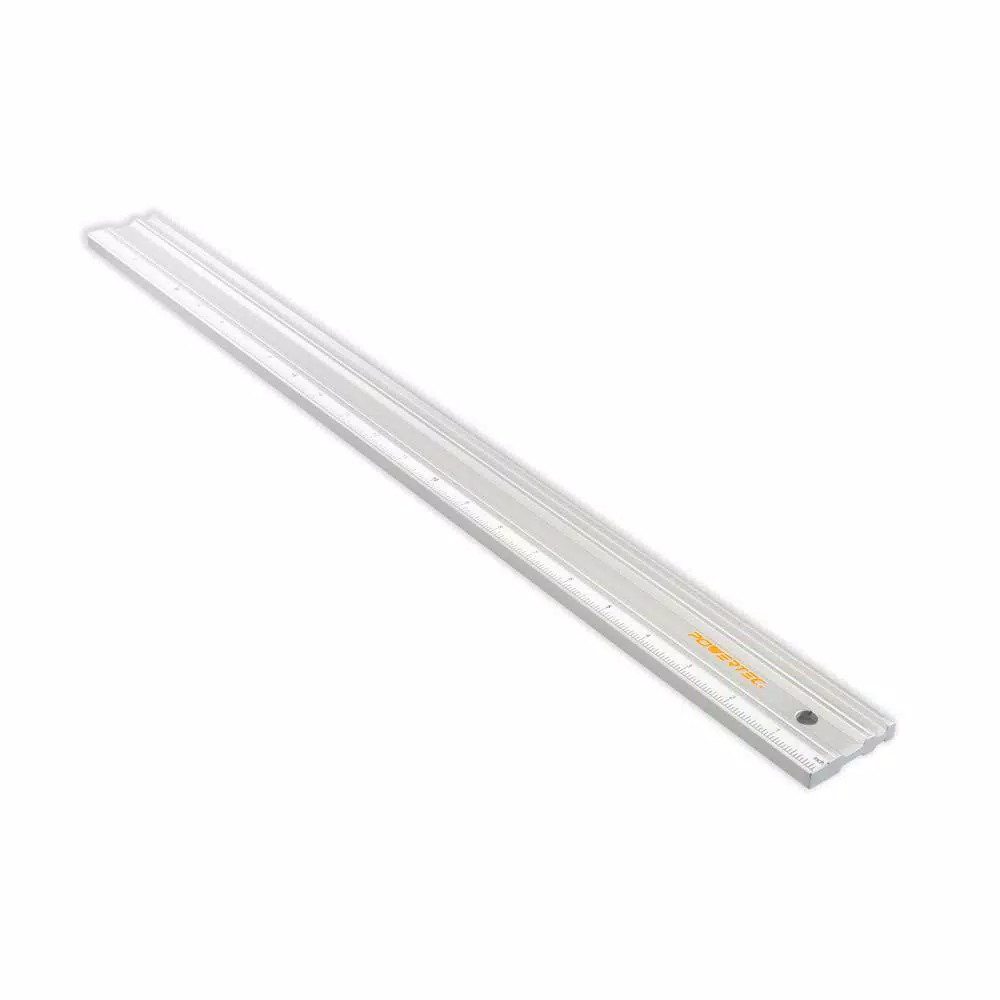 POWERTEC 24 in. Anodized Aluminum Straight Edge Ruler, Dual Metric and SAE Calibrations