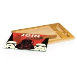TOSCANA Empire Icon 15.4 in. Rubberwood and Bamboo Glass Top Serving Tray and Cheese Knife Set thumbnail 2