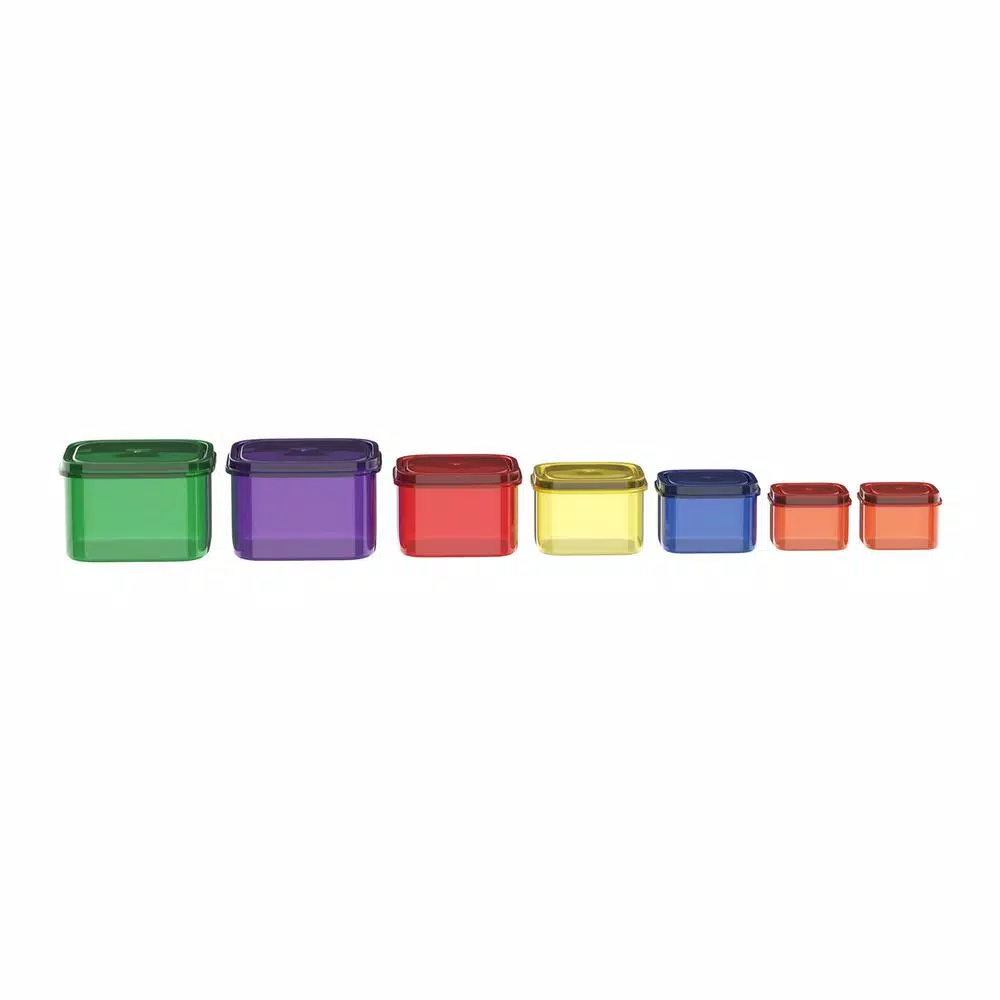 Classic Cuisine 7-Piece Color Coded Portion Control Meal Prep Container Set