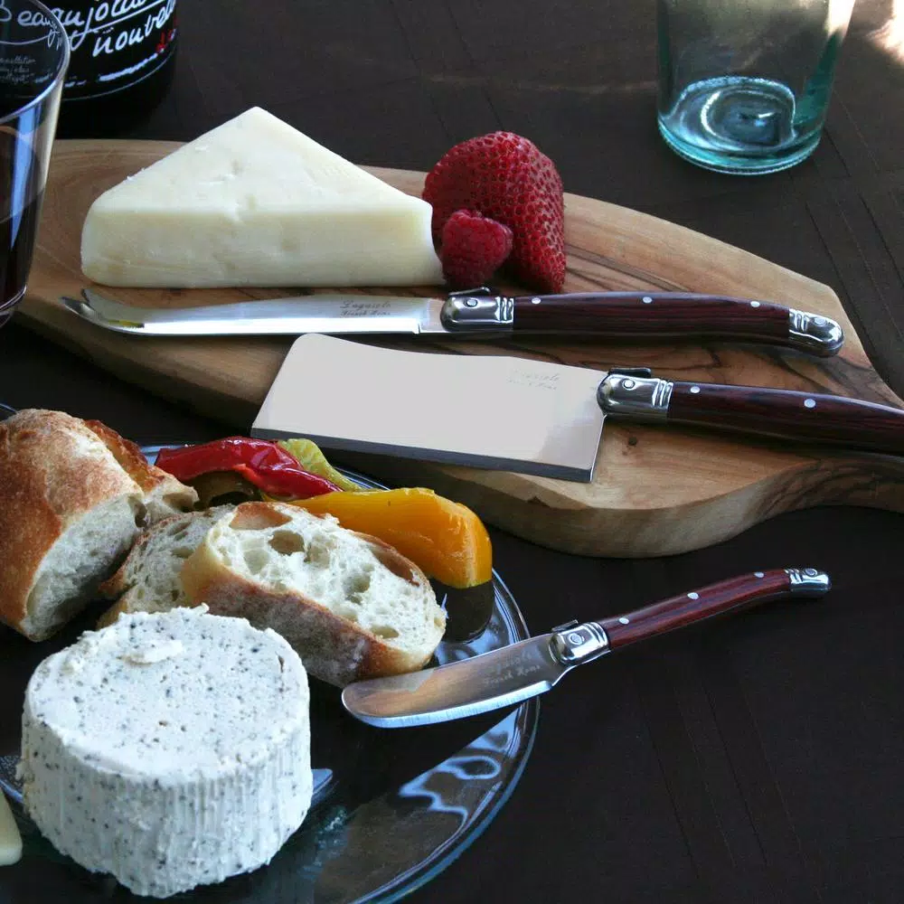 Unbranded Laguiole 3-Piece Pakkawood Cheese Knife Set with Stainless Steel Blades