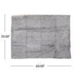 Noble House Toscana Timeless Grey Faux Fur Throw Blanket, 60 x 50 in. thumbnail 4