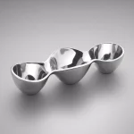 Nambe Alloy Triple Condiment Server, 6 oz. Each Section, Silver thumbnail 2