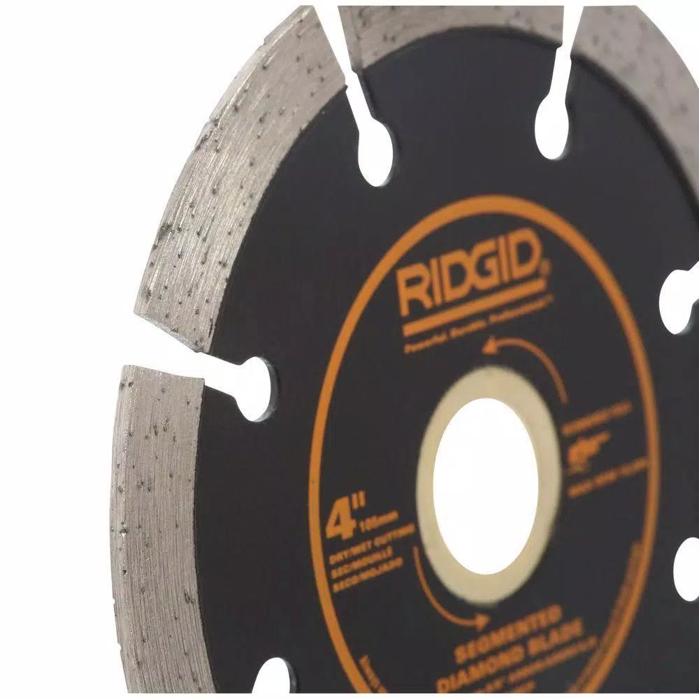 RIDGID 4 in. Segmented Diamond Blade for Concrete, Brick, and Masonry