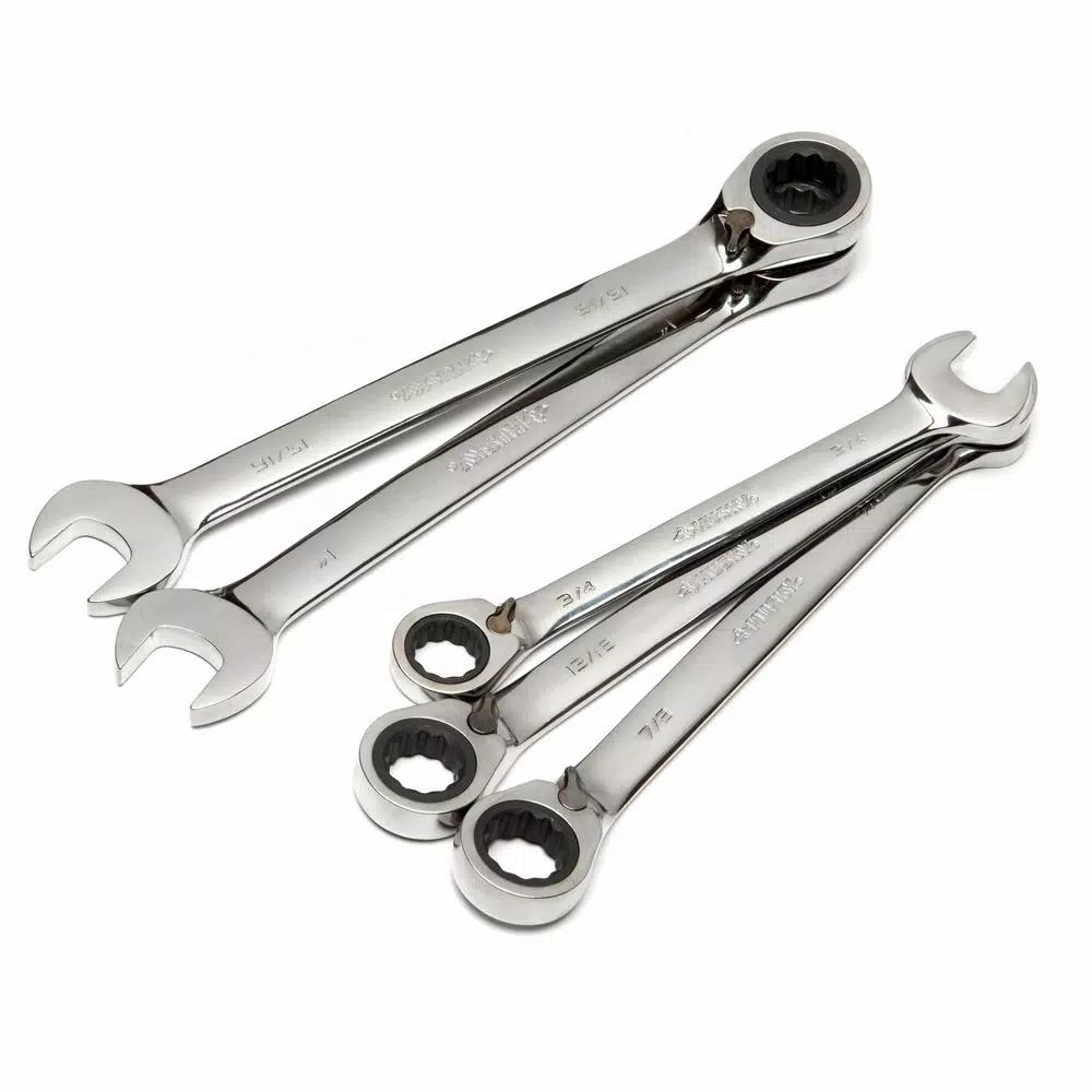 Husky 5-Piece Large SAE Reversible Ratcheting Wrench Set