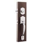 Copper Creek Polished Stainless Contemporary Front Door Handleset with Right-Hand Scandinavian Lever Trim thumbnail 2