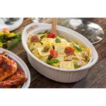 Corningware French White 2.5-Qt Oval Ceramic Casserole Dish with Glass Lid thumbnail 4
