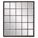 Unbranded Oil Rubbed Bronze Beveled Glass Windowpane Style Accent Mirror, 34 in. x 38 in. thumbnail 1